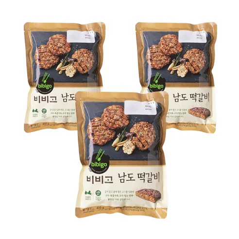 비비고 남도 떡갈비  450g, 3개