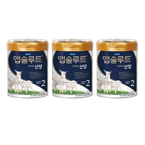 앱솔루트 프리미엄 산양 분유 2단계, 750g, 3개