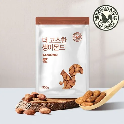 산과들에 23년산 햇 견과류 생 아몬드 500g x 2봉, 500g, 2개