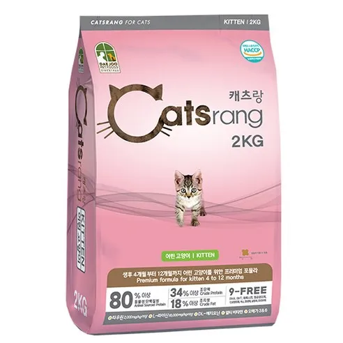 캐츠랑 키튼 고양이 건식사료, 닭, 2kg, 1개