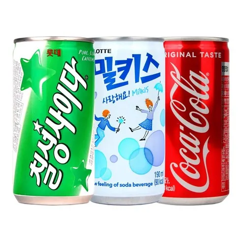 코카콜라&밀키스&사이다190ml x 각10개(총30개) 업소용/콜라/사이다/밀키스/탄산음료/미니음료/소캔음료, 1세트