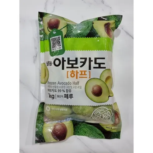 아보카도 하프 1kg 냉동아보카도 냉동과일, 1kg, 1개