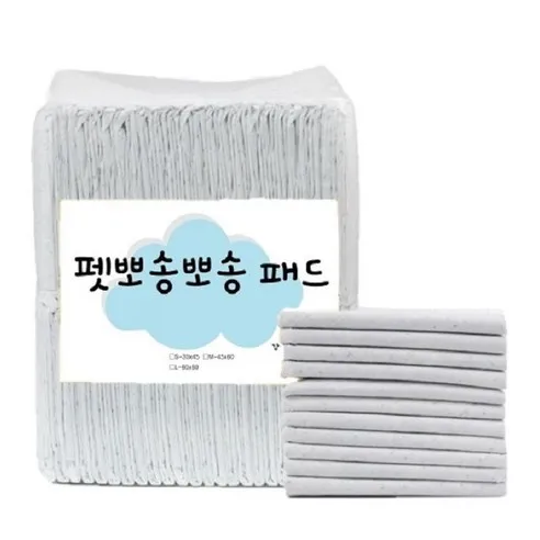 펫뽀송뽀송 화이트 강아지 배변패드 레몬향 18g 100매, 100개입, S(33 x 45 ..., 1개