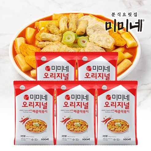 미미네 오리지널 매콤떡볶이 570g X 5봉 (총15인분), 570g, 5개