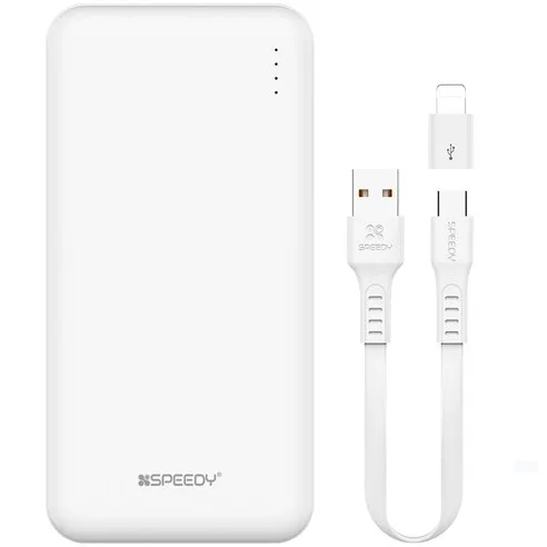 SPEEDY 슬림 듀얼 보조배터리 10000mAh + C타입 케이블 + 8핀 젠더