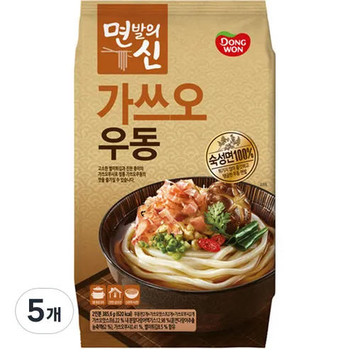 동원 면발의신 가쓰오우동 2인분, 385.6g, 5개