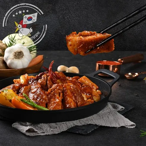 두루푸드 국민닭갈비 춘천닭갈비 택배 홈파티 캠핑요리, 전통맛 1Kg (3..., 1개