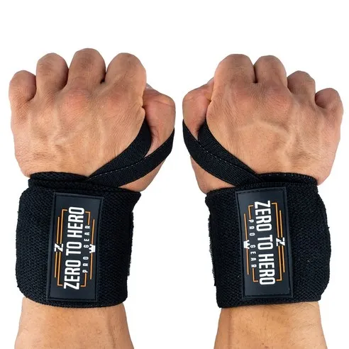 제로투히어로 헬스 손목보호대 wrist wrap Type2 기본형 Black