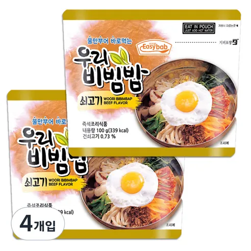 이지밥 우리비빔밥 쇠고기, 100g, 4개