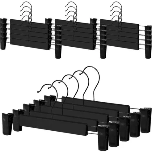 생활공식 논슬립 패킹 바지걸이 고급형, 블랙, 20개