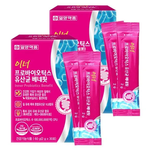 일양약품 이너 프로바이오틱스 유산균 베네핏, 60g, 2개