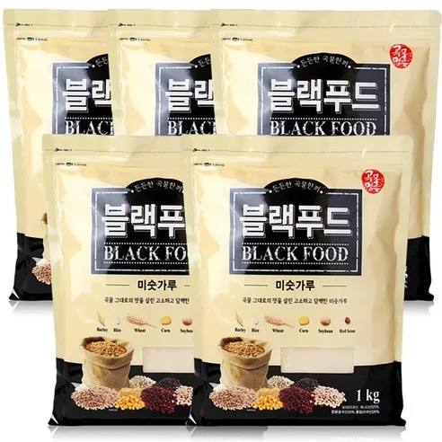 블랙푸드 미숫가루 1kg x5개 곡물명가 선식, 1kg, 5개