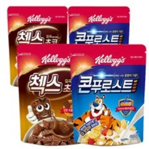 농심켈로그 오곡 첵스초코 570g 2개 +콘푸로스트 600g 2개